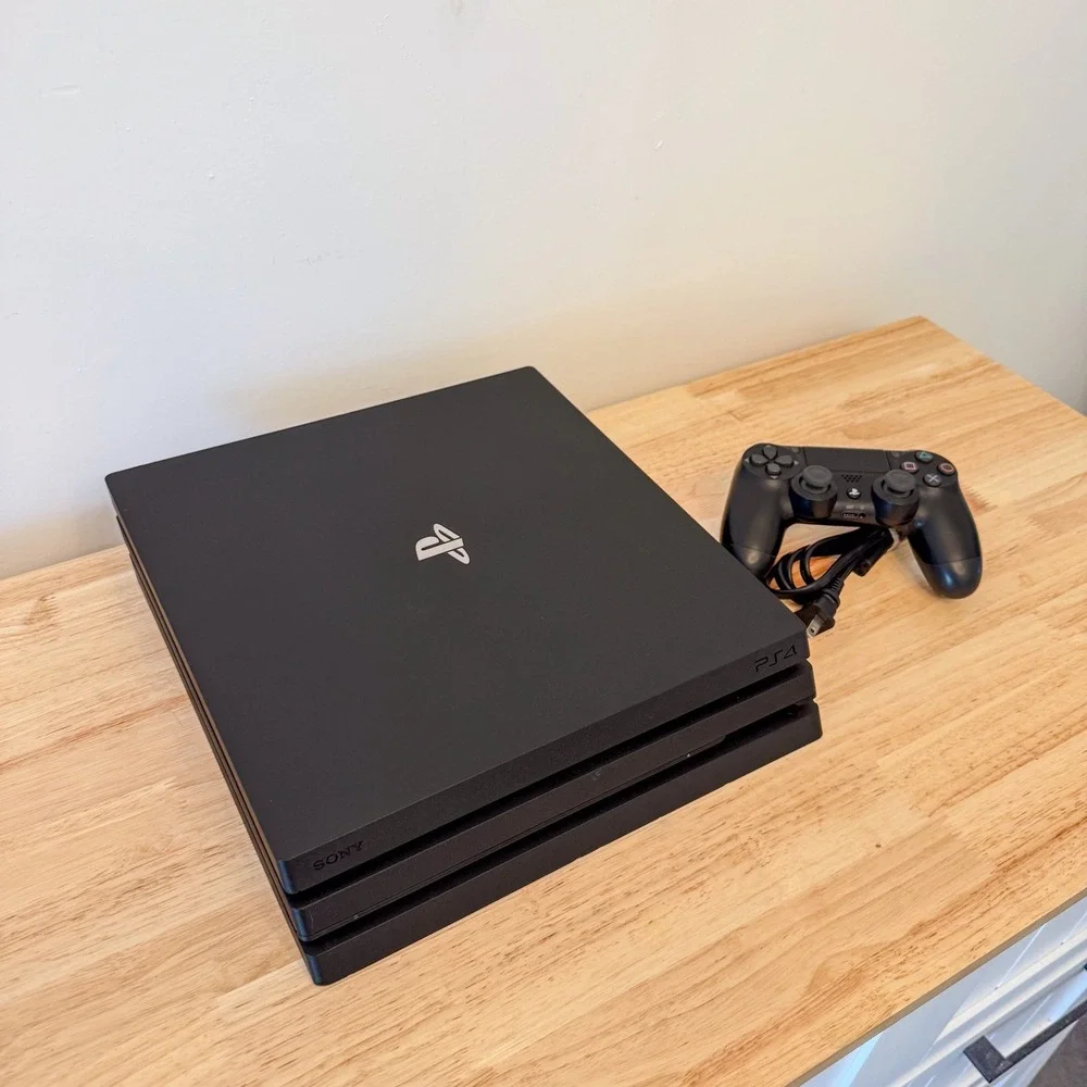 Sony PlayStation 4 PS4 Pro 1TB Console Jet Black with DualShock 4 Controller
